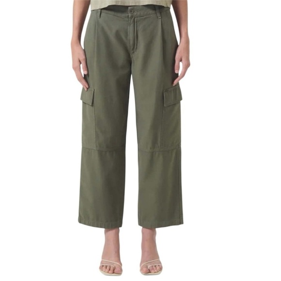 Agolde Jericho Cropped Cargo Pants in Fatigue Women’s Size 26 New with tags! - Picture 3 of 9
